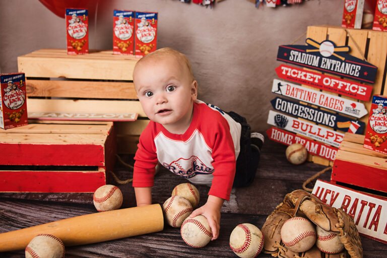 Baseball Theme First Birthday Session – Utah Baby Photographer